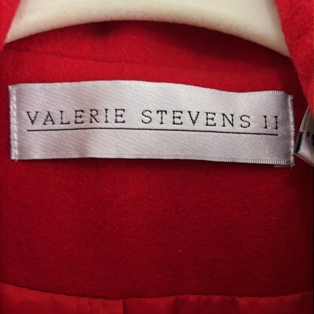 Red wool blend VALERIE STEVENS jacket - Picture 3 of 10